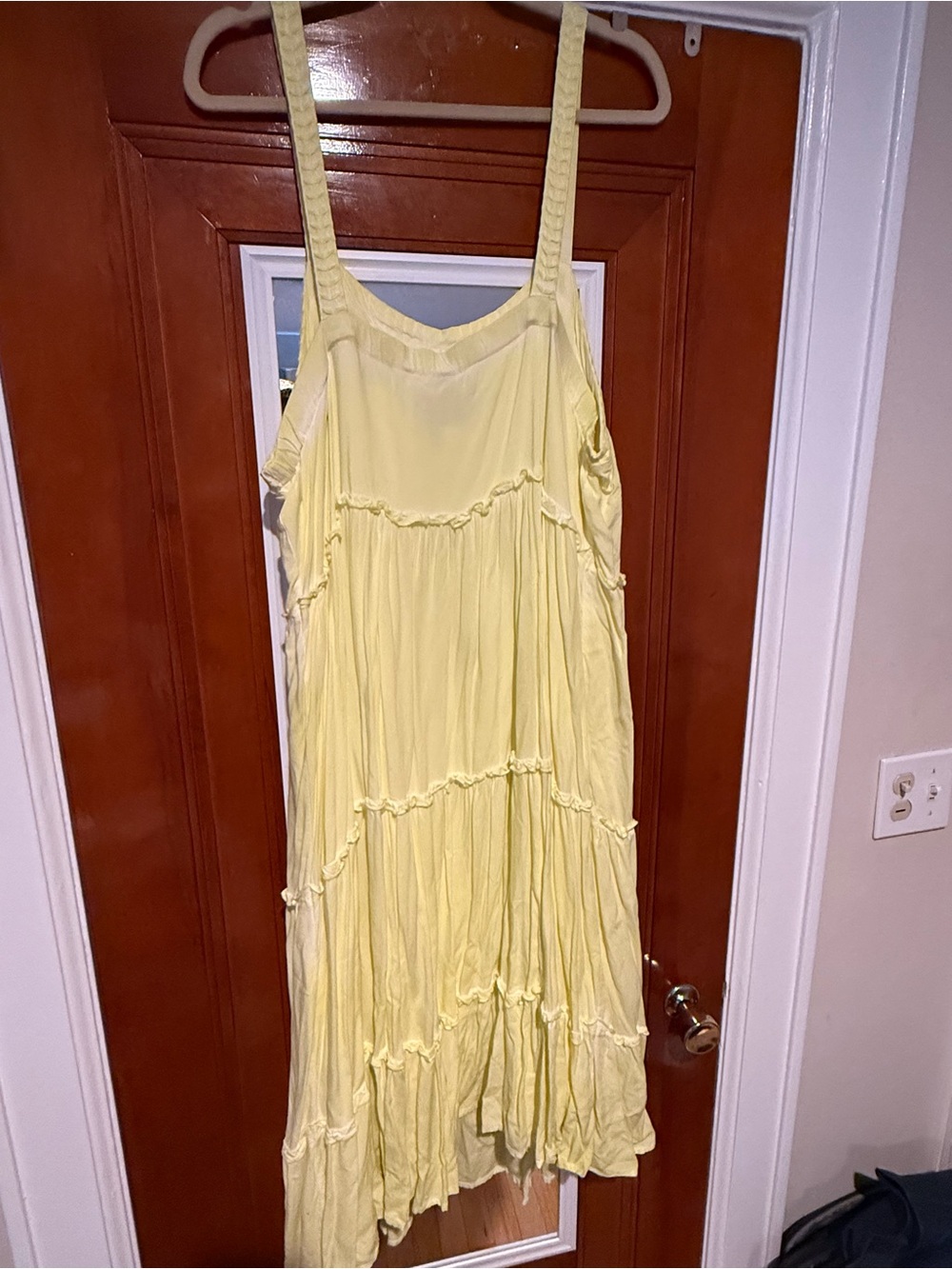 Anthropologie Pale Yellow Tiered Maxi Dress - Picture 3 of 5
